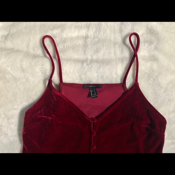 F21 | Velvet Button-Front Cami - Picture 4 of 5